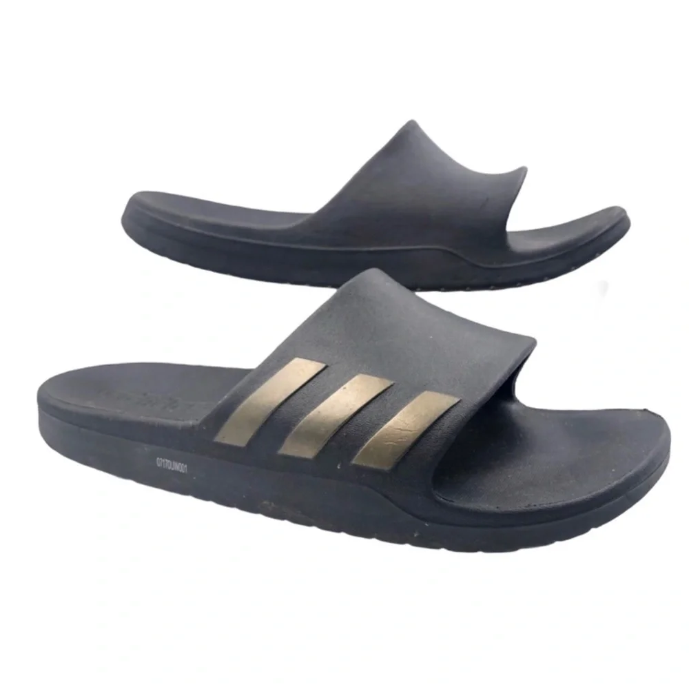 Adidas Black Rubber Recovery Sandals Men Sz 7, Women 9